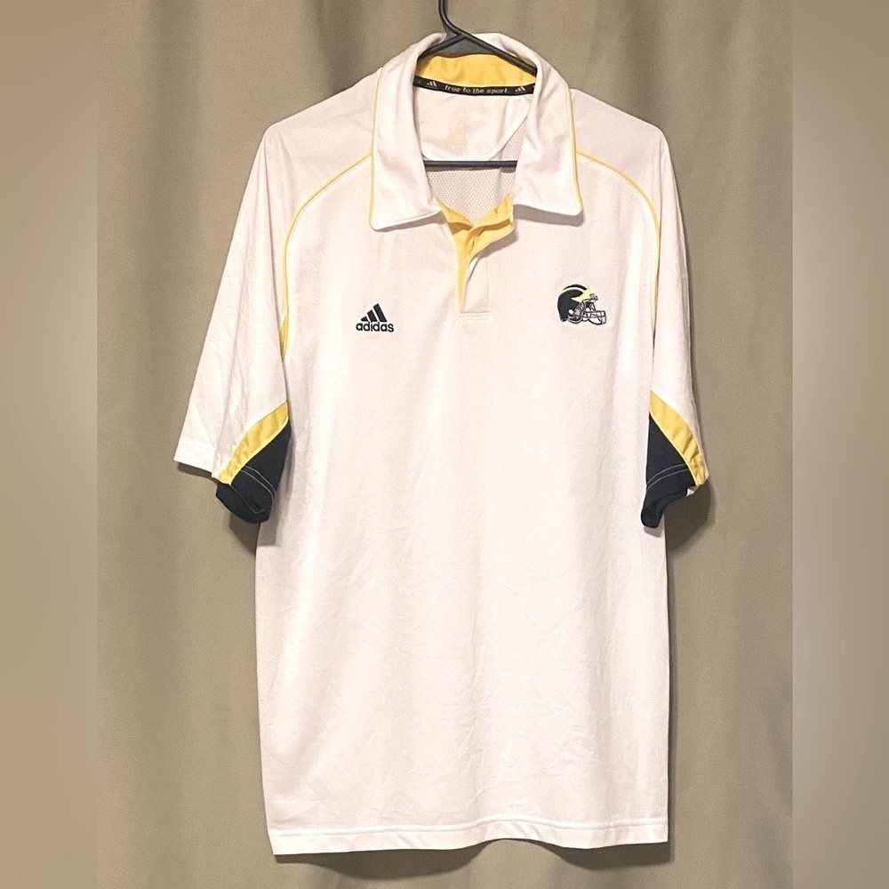 Adidas NCAA Michigan Wolverines True To The Sport  Football Polo Shirt Mens XL